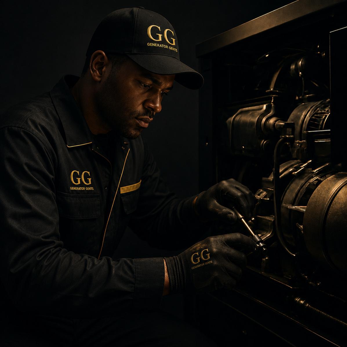 Generator Gents certified technician servicing a diesel generator in Gauteng