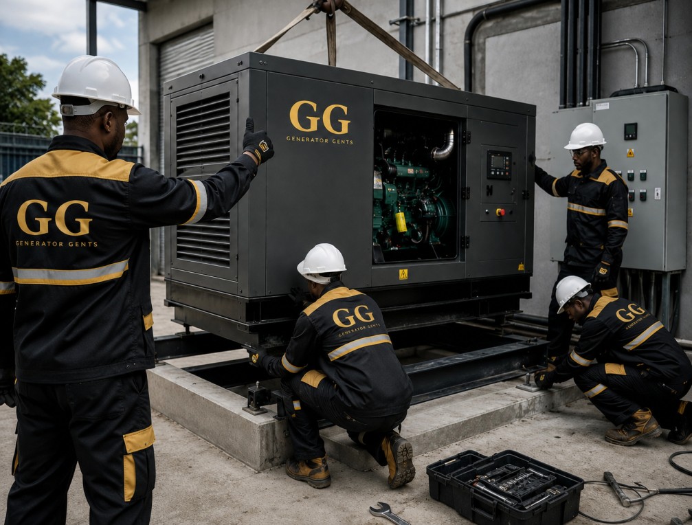 Professional generator installation including electrical connections and changeover switch in Gauteng